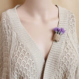 Sweet Love Bridal Wedding Purple Lavender Flower Brooch Pin