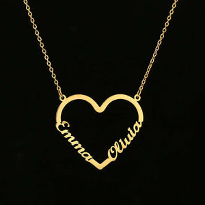 Stainless Steel Love Heart Names Necklaces
