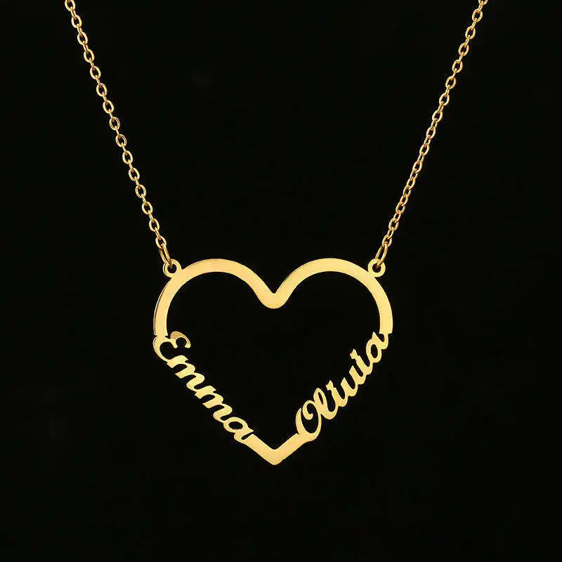 Stainless Steel Love Heart Names Necklaces