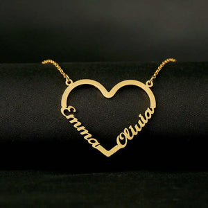 Stainless Steel Love Heart Names Necklaces