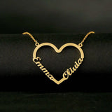 Stainless Steel Love Heart Names Necklaces