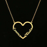 Stainless Steel Love Heart Names Necklaces