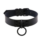Womens Punk Gothic Leash Collar Sexy PU Leather Slave Collar