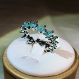 Silver Palaiba Tourmaline Heart Eternity Band Ring
