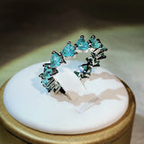 Silver Palaiba Tourmaline Heart Eternity Band Ring