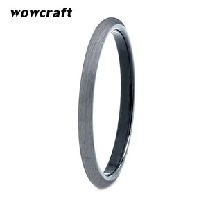 2mm Domed Tungsten Carbide Engagement Ring Brushed Finish