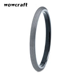 2mm Domed Tungsten Carbide Engagement Ring Brushed Finish