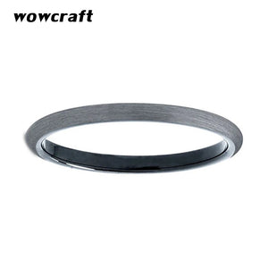 2mm Domed Tungsten Carbide Engagement Ring Brushed Finish