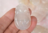 Chinese Handwork Natural Agate Jade Carved RiYu Amulet Pendant