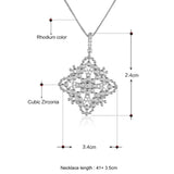 925 Silver Crystal Pendant Necklace Jewelry