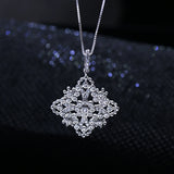 925 Silver Crystal Pendant Necklace Jewelry