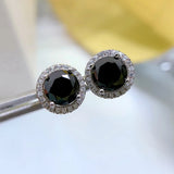 925 Silver 1CT High Carbon Diamond 18K Plated Ear Stud Earrings