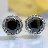 925 Silver 1CT High Carbon Diamond 18K Plated Ear Stud Earrings