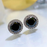 925 Silver 1CT High Carbon Diamond 18K Plated Ear Stud Earrings