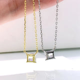 925 Silver 1CT Princess Cut Diamond Pendant Necklace