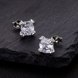 Sterling Silver High Carbon Diamonds Ear Stud Earrings