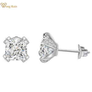 Sterling Silver High Carbon Diamonds Ear Stud Earrings