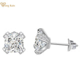 Sterling Silver High Carbon Diamonds Ear Stud Earrings
