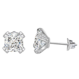 Sterling Silver High Carbon Diamonds Ear Stud Earrings