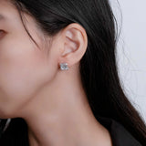 Sterling Silver High Carbon Diamonds Ear Stud Earrings