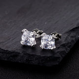 Sterling Silver High Carbon Diamonds Ear Stud Earrings
