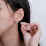 Sterling Silver High Carbon Diamonds Ear Stud Earrings