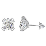 Sterling Silver High Carbon Diamonds Ear Stud Earrings