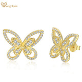 925 Silver Butterfly Moissanite Ear Studs Earrings Gift