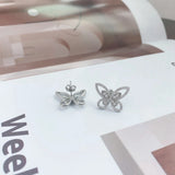 925 Silver Butterfly Moissanite Ear Studs Earrings Gift