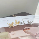 925 Silver Butterfly Moissanite Ear Studs Earrings Gift
