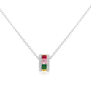 925 Silver Diamond Circle Pendant Necklace 18K Plated Fine Jewelry