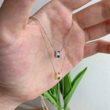 925 Silver Diamond Circle Pendant Necklace 18K Plated Fine Jewelry