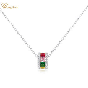 925 Silver Diamond Circle Pendant Necklace 18K Plated Fine Jewelry