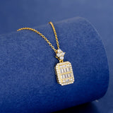 925 Silver Created Moissanite Daily Pendant Necklace For Women