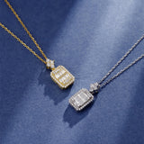 925 Silver Created Moissanite Daily Pendant Necklace For Women