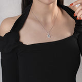 925 Silver Created Moissanite Daily Pendant Necklace For Women