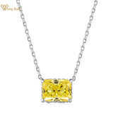 925 Silver Citrine Diamond Pendant Necklace