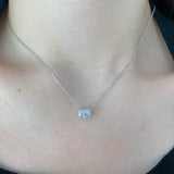 925 Silver Citrine Diamond Pendant Necklace