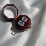 925 Silver Emerald Cut 4CT Diamond Ear Stud Earrings