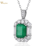 925 Silver Emerald Diamond Necklace