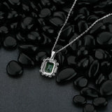 925 Silver Emerald Diamond Necklace