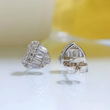 925 Sterling Silver Diamond Ear Stud Earrings 18K Plated