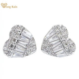 925 Sterling Silver Diamond Ear Stud Earrings 18K Plated