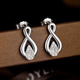 925 Silver Diamond Gemstone Ear Studs Wedding Earrings