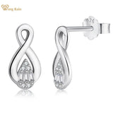 925 Silver Diamond Gemstone Ear Studs Wedding Earrings