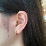 925 Silver Hoop Earrings with Diamonds Gemstone