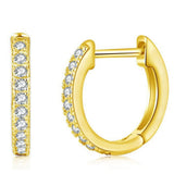 925 Silver Hoop Earrings with Diamonds Gemstone