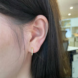 925 Silver Hoop Earrings with Diamonds Gemstone