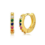 925 Sterling Silver Small Hoop Earrings With Diamonds Gemstone