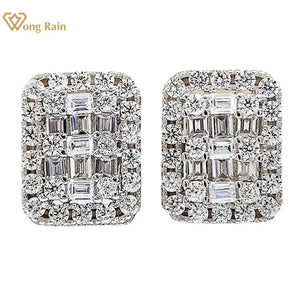 925 Silver Diamonds Gemstone Ear Studs Earrings Jewelry